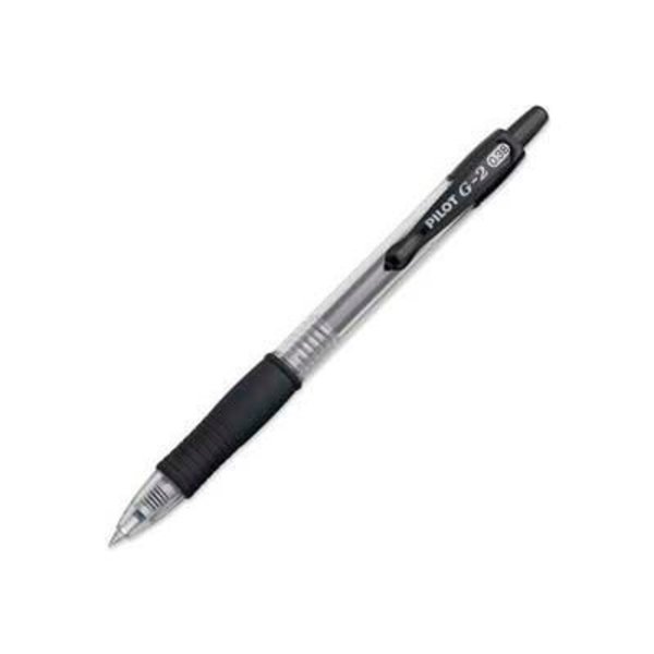 Pilot Pilot® G2 Gel Retractable Rollerball Pen, Ultra Fine, 0.38mm, Black Ink, Dozen 31277